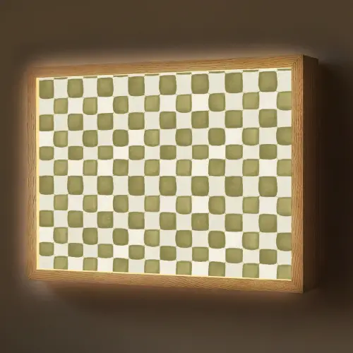 Schaak - Patroon - Groen Light Box met batterij (Wandlamp) middel 907 -z3d_website