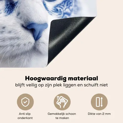Kat - Patroon - Blauw Inductie beschemer met haakjes klein -ky-onderkant-nl