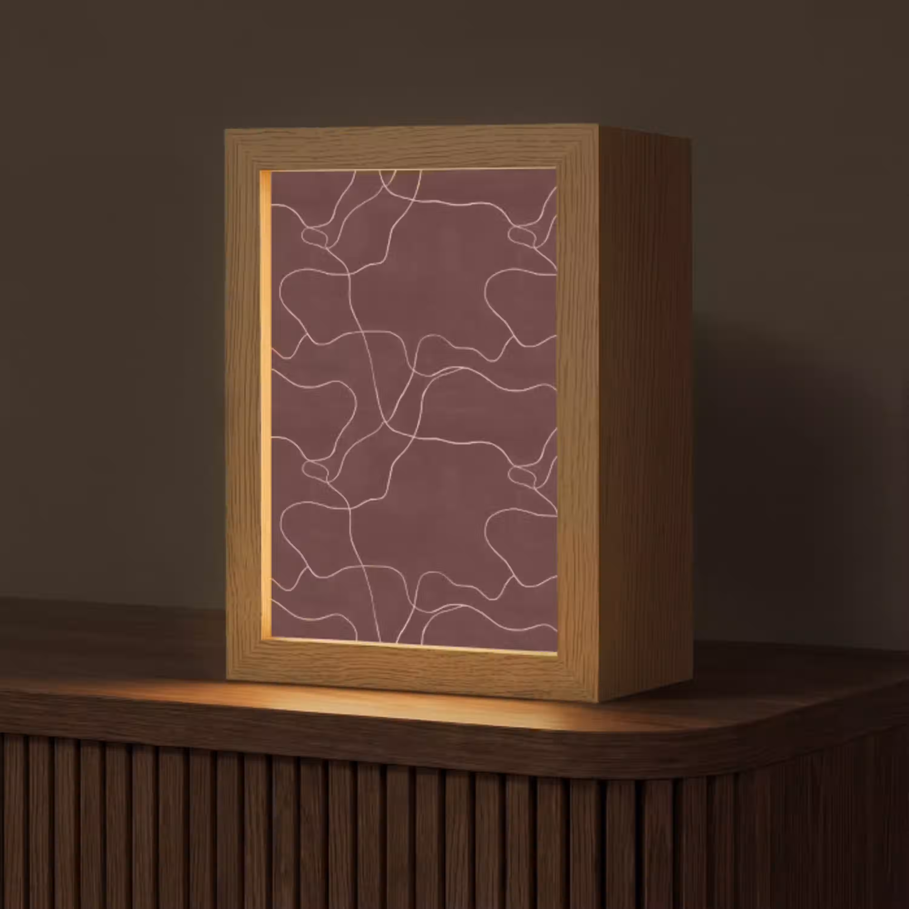 Abstract - Modern - Bruin Light Box met kabel (Tafellamp) klein 925 -z3d_website