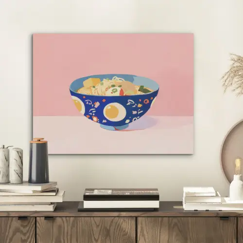 Noodles - Kom - Blauw - Illustratie PET vilt klein -sfeer1