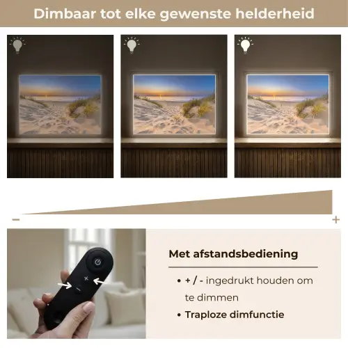 Duin - Zonsondergang - Horizon - Strand - Gras Light Box met batterij (Wandlamp) middel -USP_dimbaarNL