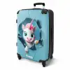 Witte eenhoorn komt door blauw plastic NBS - Medium koffer - Kinderen Unisex middel -productfoto_3d