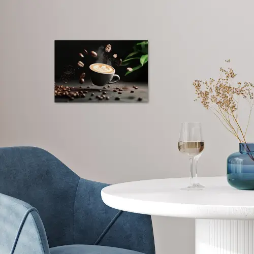 Cappuccino - Kop - Bonen - Bruin poster papier klein -sfeer3