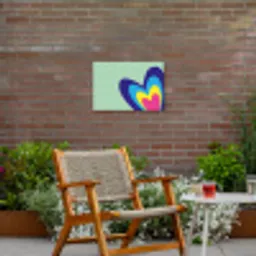 Hartjes - Kleurrijk - Valentijn Tuinposter op houten frame 2 cm dik klein -sfeer3