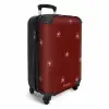Rode achtergrond met witte bloemen NBS - Handbagage koffer - Unisex middel -productfoto_3d