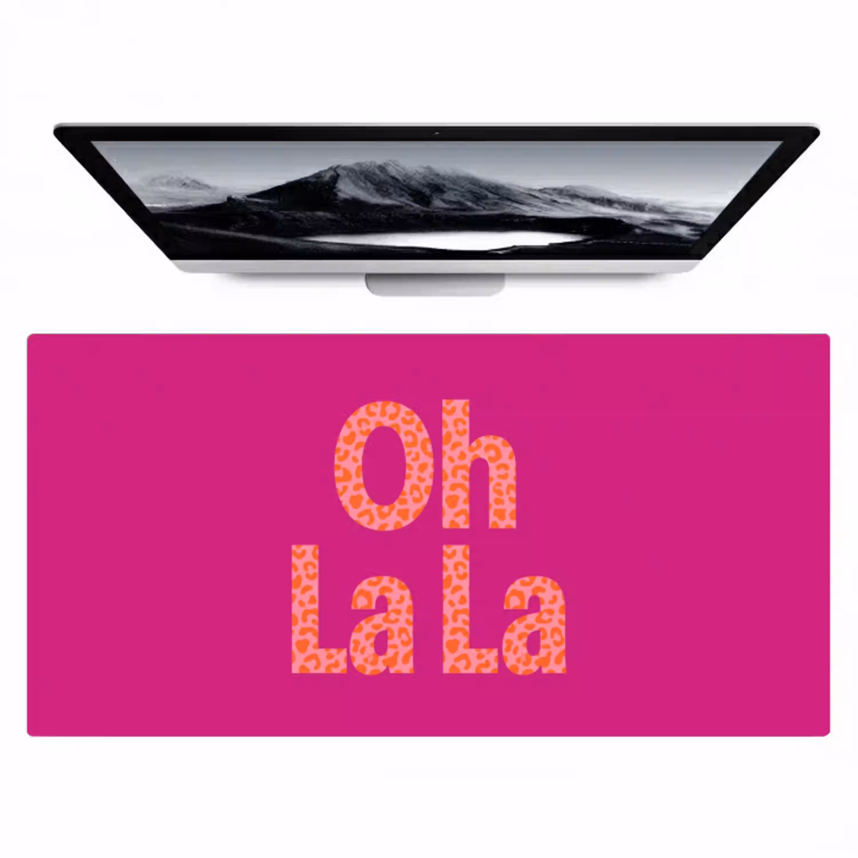 Oh la la - Luipaardprint - Roze Muismat XXL klein -zzz3d