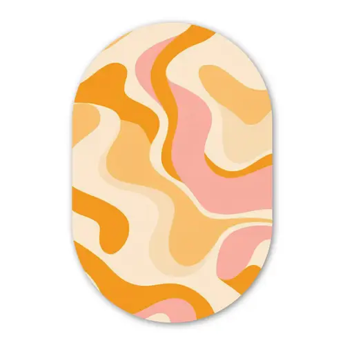 Abstract - Golvend - Oranje Wandcirkel Ovaal Forex klein -3d