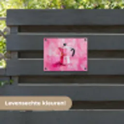 Roze - Verf - Coffee tuinposter los doek klein -sfeer3