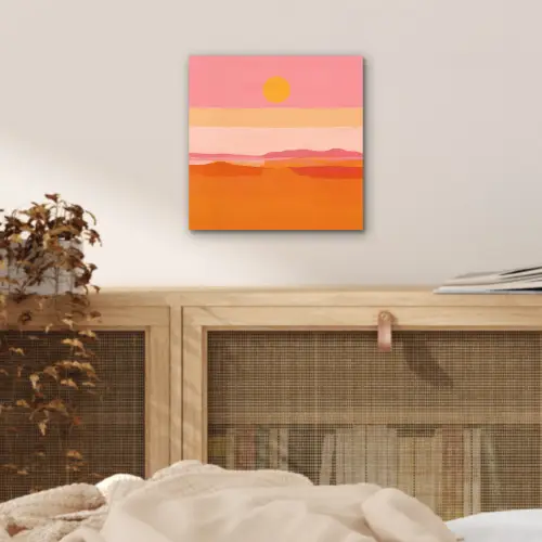 Zon - Abstract - Landschap - Oranje aluminium wit klein -sfeer3