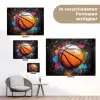 Basketbal in Kleurrijke Spatten tuinposter los doek klein -Xsfeer9_DE