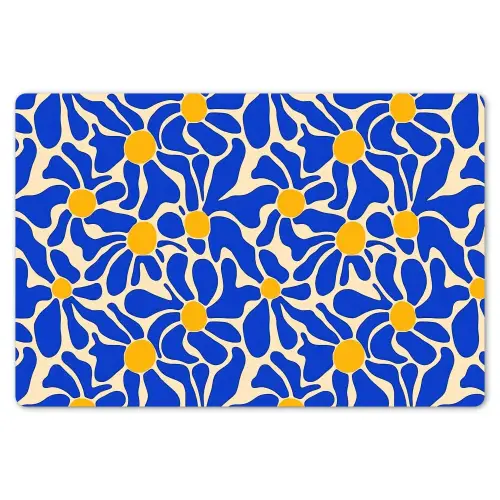 Abstract - Bloem - Blauw Placemat vinyl groot 368 -zzsfeer1_Kitchenyeah-website