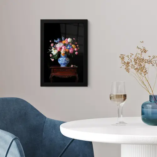 Rozen - Bloemen - Vaas - Boeket fotolijst zwart zonder passe partout klein -sfeer4