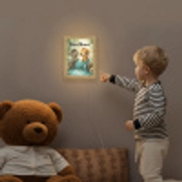 Zebra - Aapje - Waterval - Rotsen Light Box met kabel (Kinderlampje) klein -sfeer4a_kind