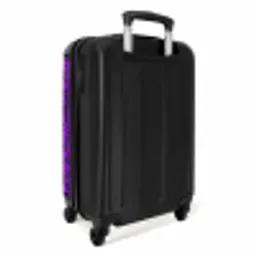 Panterpatroon in paars en zwart NBS - Handbagage koffer - Volwassenen Unisex middel -achterkant