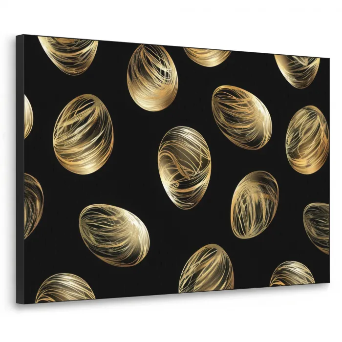 Eieren - Goud - Patroon Textielframe zwart klein -3d