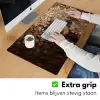 Gezicht - Vrouwe - Bladeren - Penseelstreken Muismat XXL klein -sfeer3