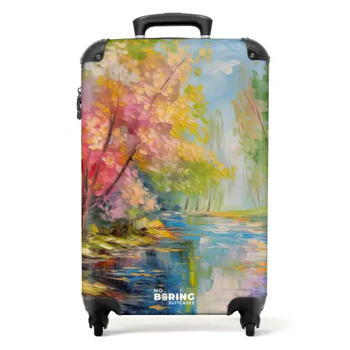 Olieverf - Landschap - Natuur - Kleurrijk NBS - Handbagage koffer - Kinderen Unisex middel -productfoto_recht