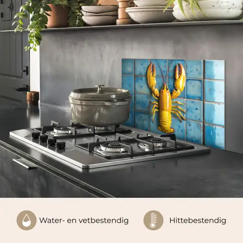Kreeft - Geel - Blauw - Tegels keuken achterwand spatscherm klein -usp_NL