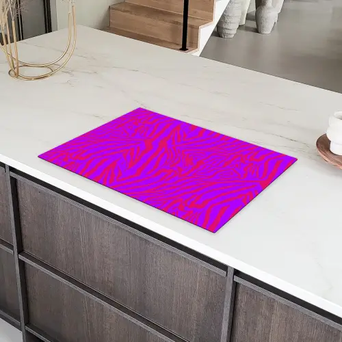 Zebra - Neon - Roze - Paars Inductie beschermer vinyl 3mm klein 276 -sfeer8