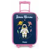 Astronaut - Planeet - Sterren - Raket Kinderkoffer - Roze klein -zz3dotto