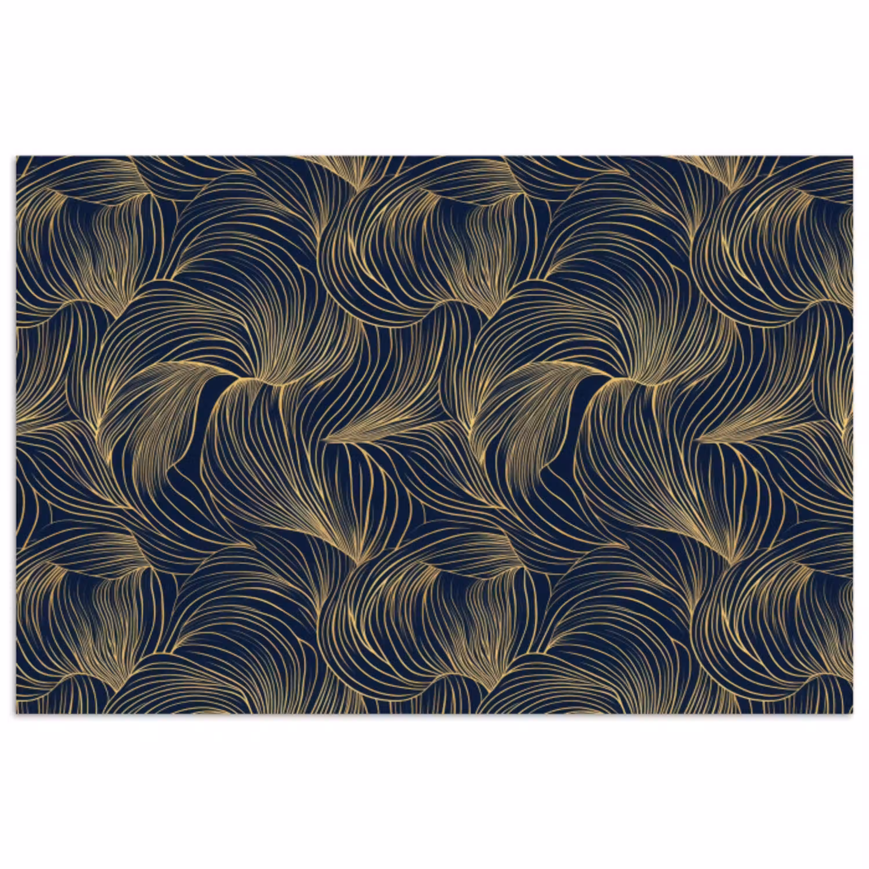 Abstract - Lijnen - Blauw - Goud poster papier klein 62 -3d