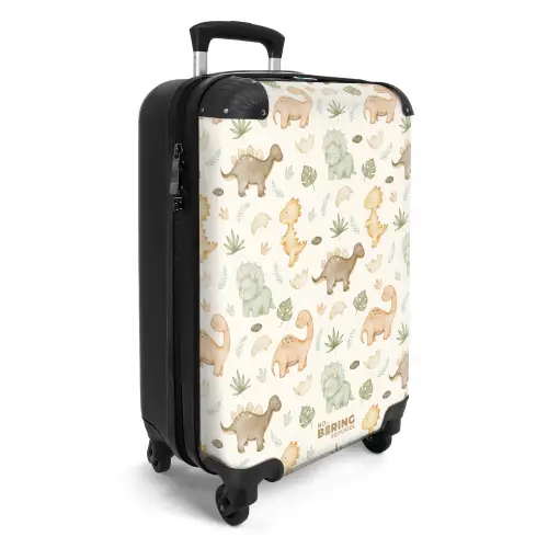 Dino patroon in pastelkleuren NBS - Handbagage koffer - Volwassenen Unisex middel -productfoto_3d