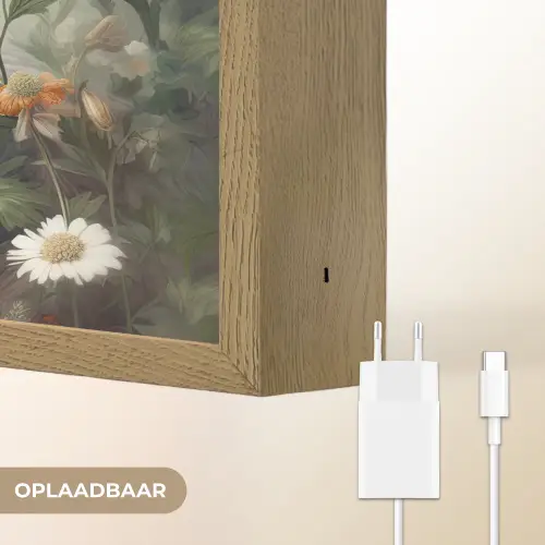 Bruine beer - Wilde dieren - Bloemen - Planten Light Box met batterij (Wandlamp) middel -USP_websiteoplaadbaarNL