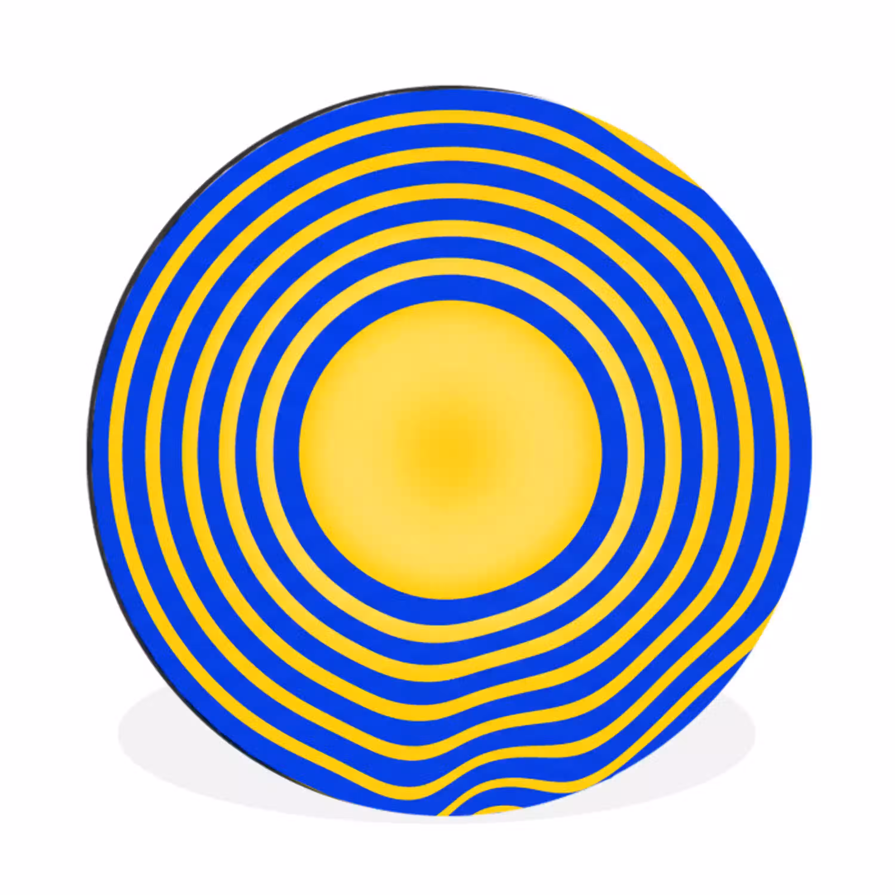 Abstract patroon - Blauw Wandcirkel aluminium klein -3d