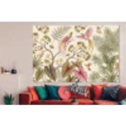 Vogels - Tropisch - Botanisch - Roze forex 5mm xxl -woonkamer