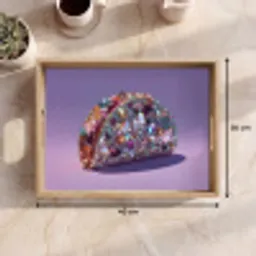 Edelstenen - Glitters - Paars - Kleurrijk Dienblad Rechthoek middel -USP_Formaat