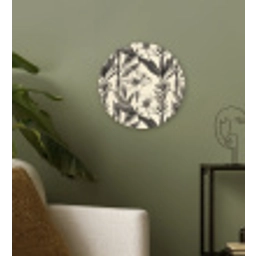 Klassiek - Botanisch - Zwart - Beige Wandcirkel kunststof plaat 5mm dik klein 188 -sfeer3