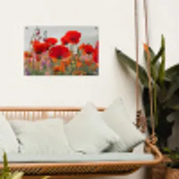 Bloeipracht van Klaprozen tuinposter los doek klein -sfeer7