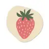 Aardbei - Minimalistisch - Rood - Fruit Wandcirkel Organisch Forex 3mm klein -3d