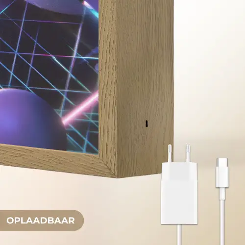 Bollen - Neon - Lijnen - Roze Light Box met batterij (Wandlamp) middel -USP_websiteoplaadbaarNL