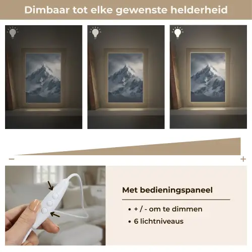 Sneeuw - Berg - Wolken Light Box met kabel (Tafellamp) klein -USP_dimbaarNL