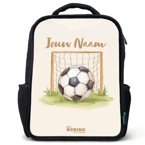 Voetbal in een goal Rugzak - Zwart middel -3d