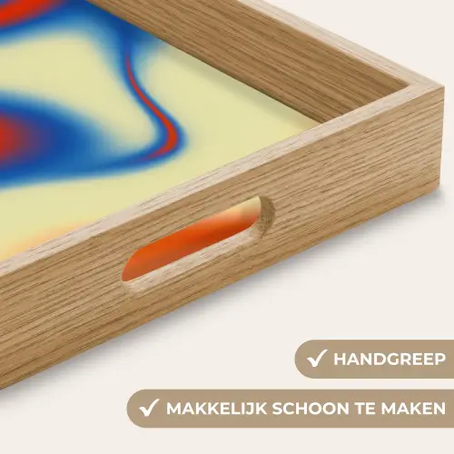 Golven - Kleurrijk - Abstract Dienblad Rechthoek middel -USP_HandgreepNL