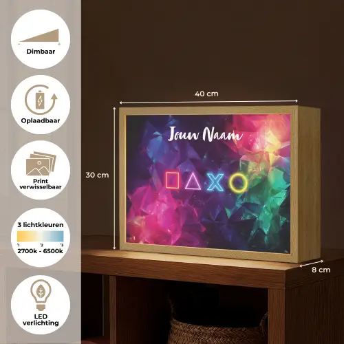 Symbolen - Game - Kleurrijk Light Box met batterij (Wandlamp kind) middel -USP_websiteoverzichtNL