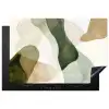 Japandi - Abstract - Groen Inductie beschermer vinyl 3mm klein -3d