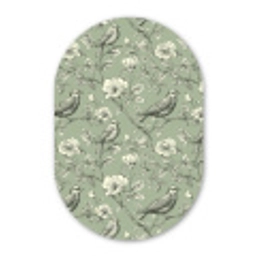 Klassiek - Botanisch - Groen Wandcirkel Ovaal Aluminium middel 839 -3d