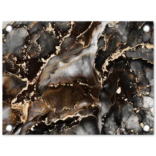 Marmer - Goud - Glitter - Luxe tuinposter los doek klein -3d
