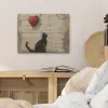 Street art - Kat - Ballon - Graffiti - Banksy PET vilt klein -sfeer3