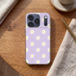 Madeliefjes - Pastel - Wit - Paars - Bloemen Telefoonhoesje iPhone 17 Pro klein -sfeer1