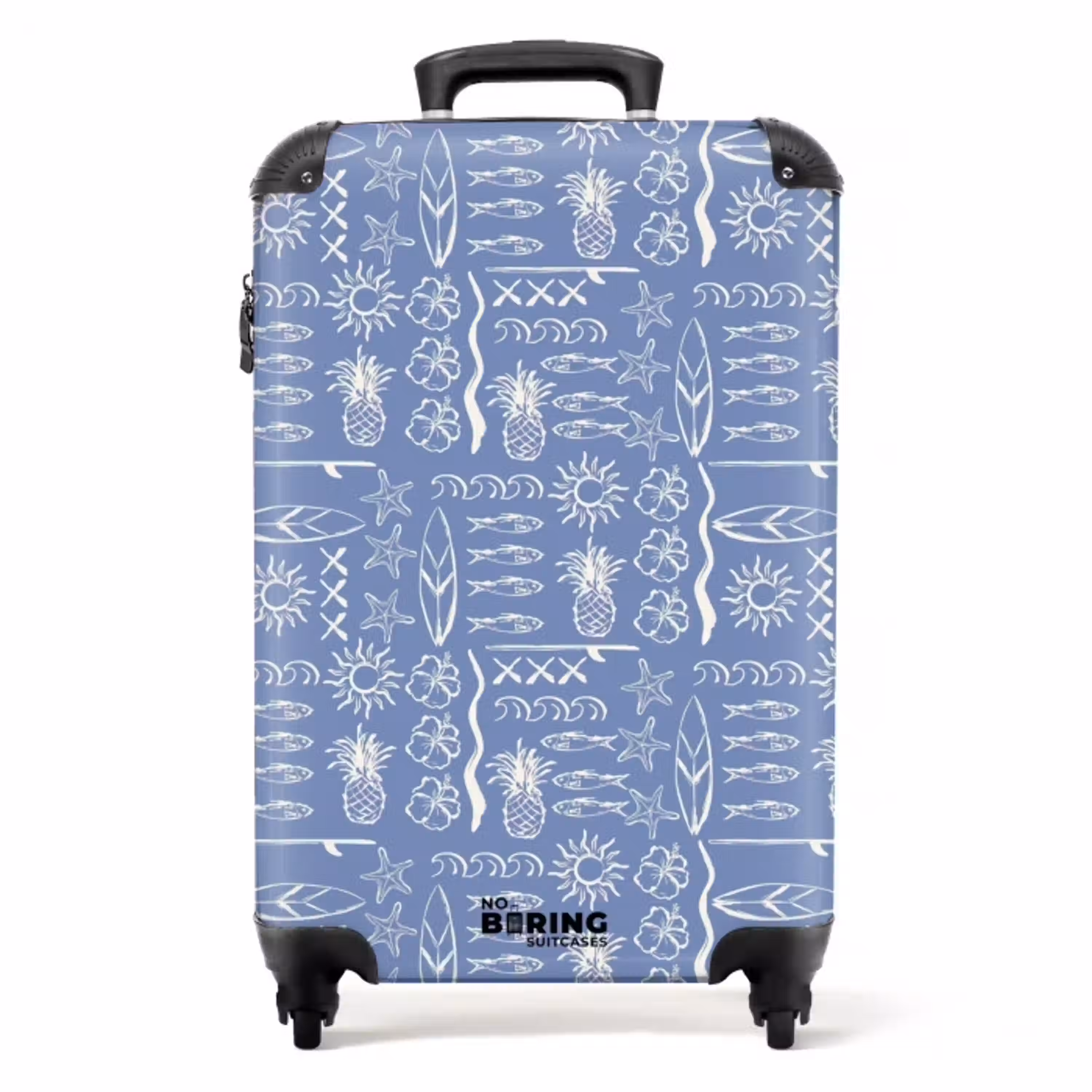 Blauwe surf patroon NBS - Handbagage koffer - Volwassenen Unisex middel -productfoto_recht