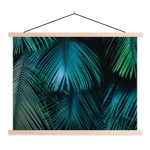 Inductie mat - Jungle - Inductie beschermer - Palmblad - Natuur textielposter latten blank klein -3d