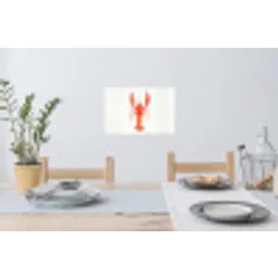Kreeft - Waterverf - Aquarel - Oranje Muursticker klein -eettafel