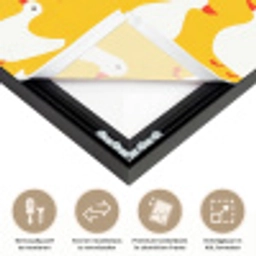 Eendjes - Patroon - Geel Textielframe zwart klein 947 -USP_closeupNL