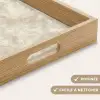 Beige - Reliëfstructuur - Natuursteen Dienblad Rechthoek middel 911 -USP_HandgreepFR