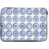 Borden - Bloemen - Patroon - Blauw laptophoes neopreen klein 279 -zkaufland3dotto
