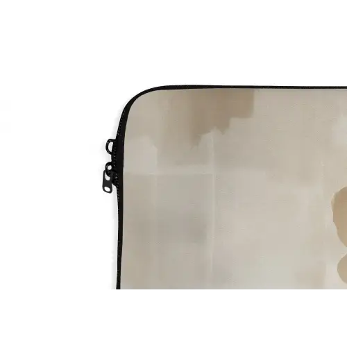 Bloem - Beige - Verf - Schaduw laptophoes neopreen klein -detail